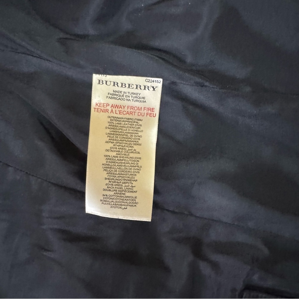 Burberry Black Lamb Leather Double-Breasted Trench Coat Size 2US - Picture 7 of 13